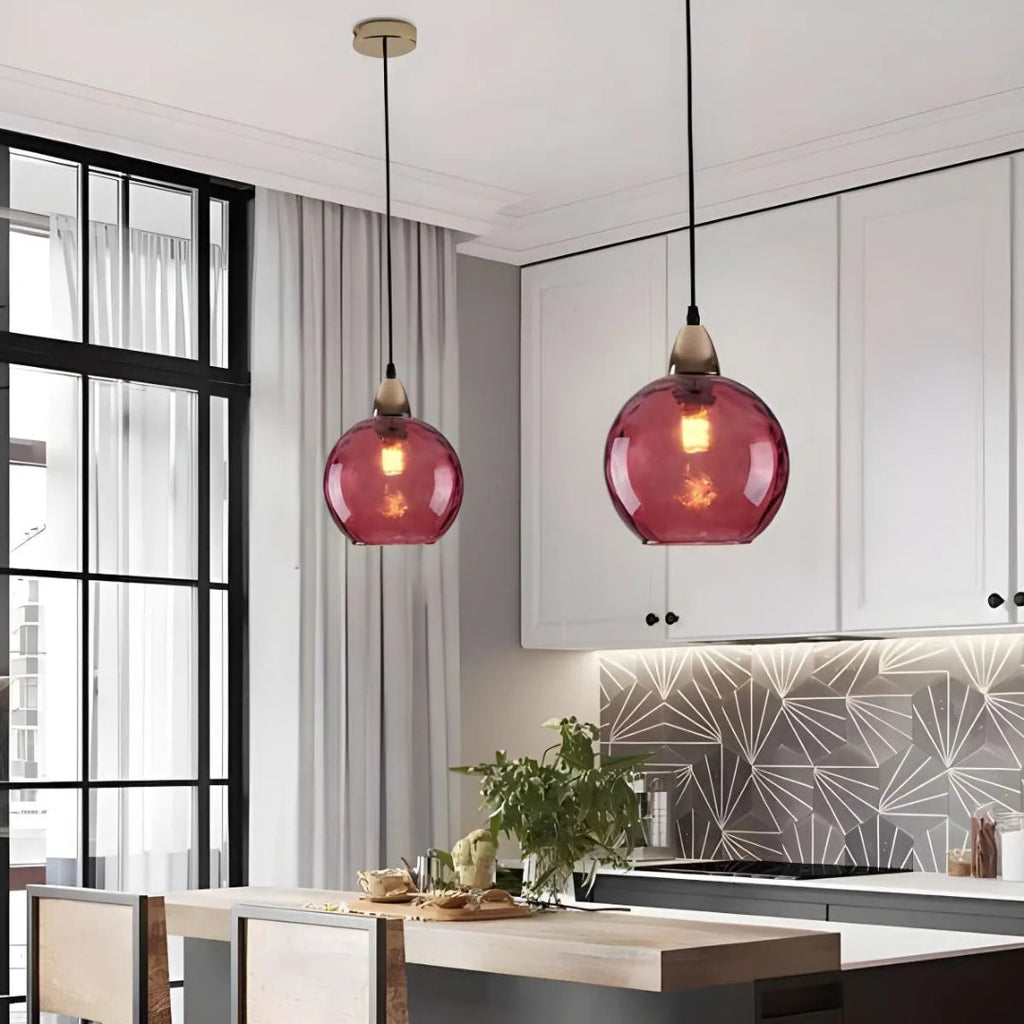Contemporary Textured Glass Pendant Light