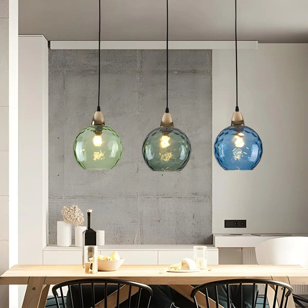 Contemporary Textured Glass Pendant Light