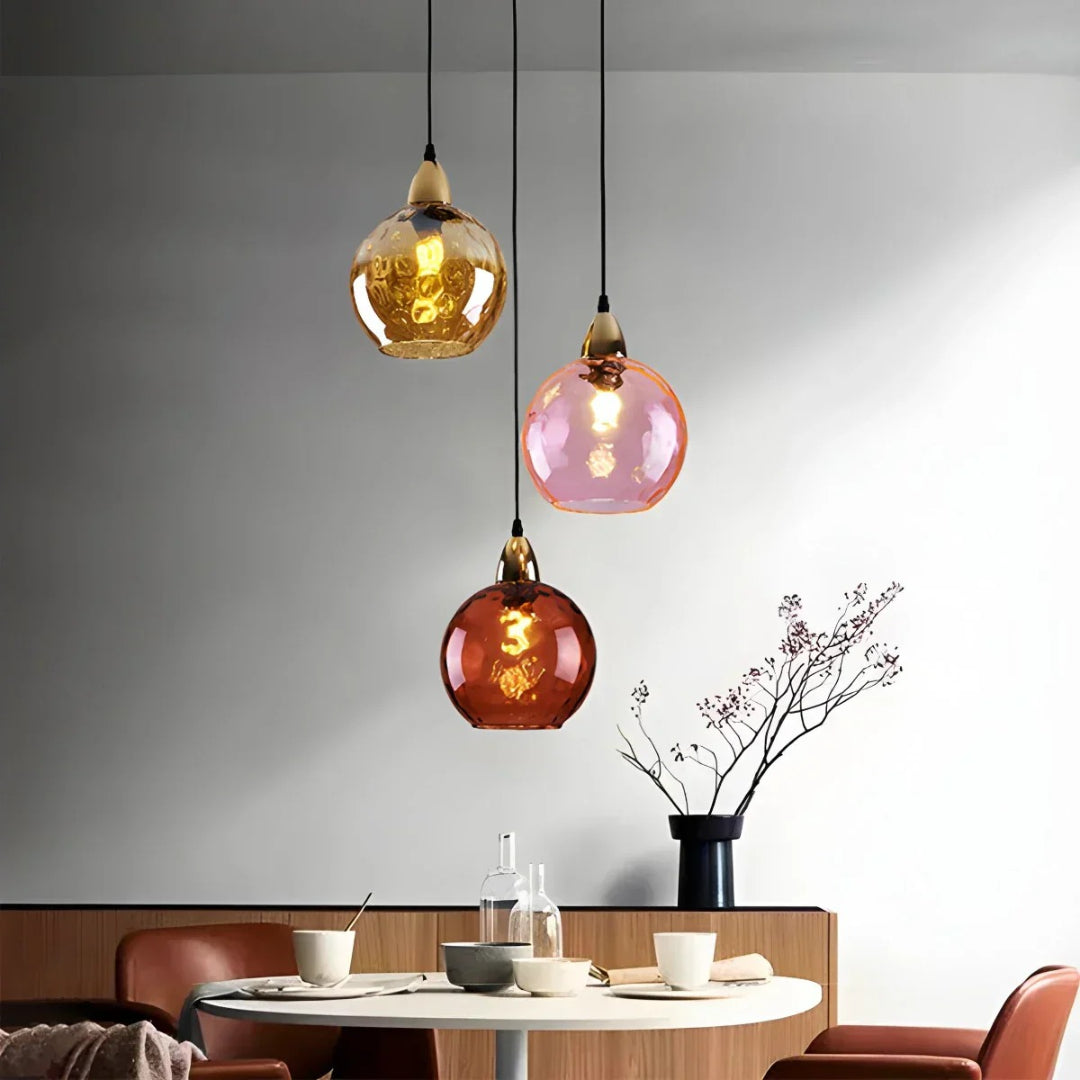 Contemporary Textured Glass Pendant Light