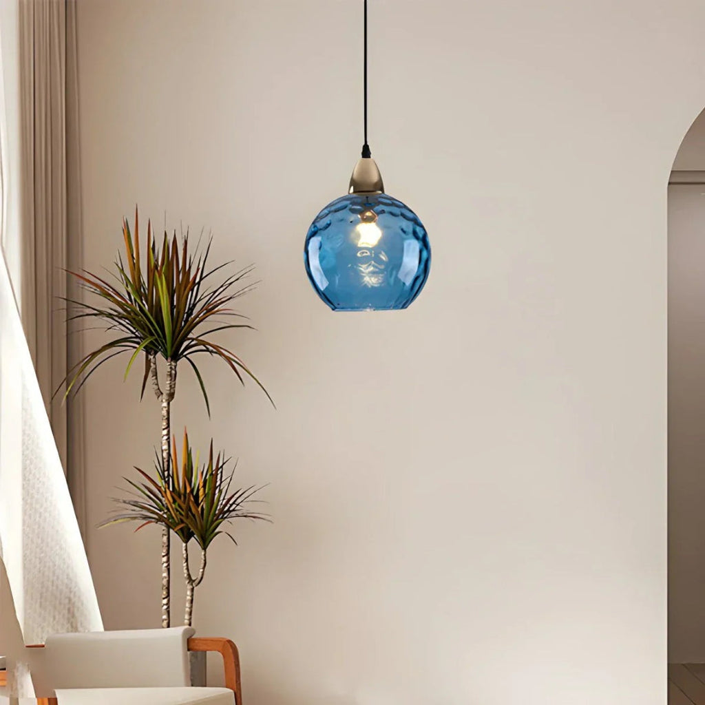 Contemporary Textured Glass Pendant Light
