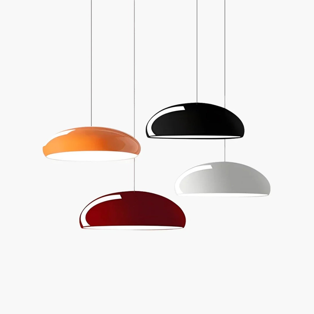 Contemporary Dome-Shaped Metal Pendant Light