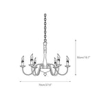 Farmhouse Chandelier Hand-Carved Wood and Iron 6-Light Fixture | Rustic Country Style | Multi-Chain Suspension System