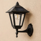 Outdoor Solar Wall Lamps ABS and Glass | 23x39 cm 2-Piece Set | Weather Resistant Halo Design with Automatic Dusk Sensor