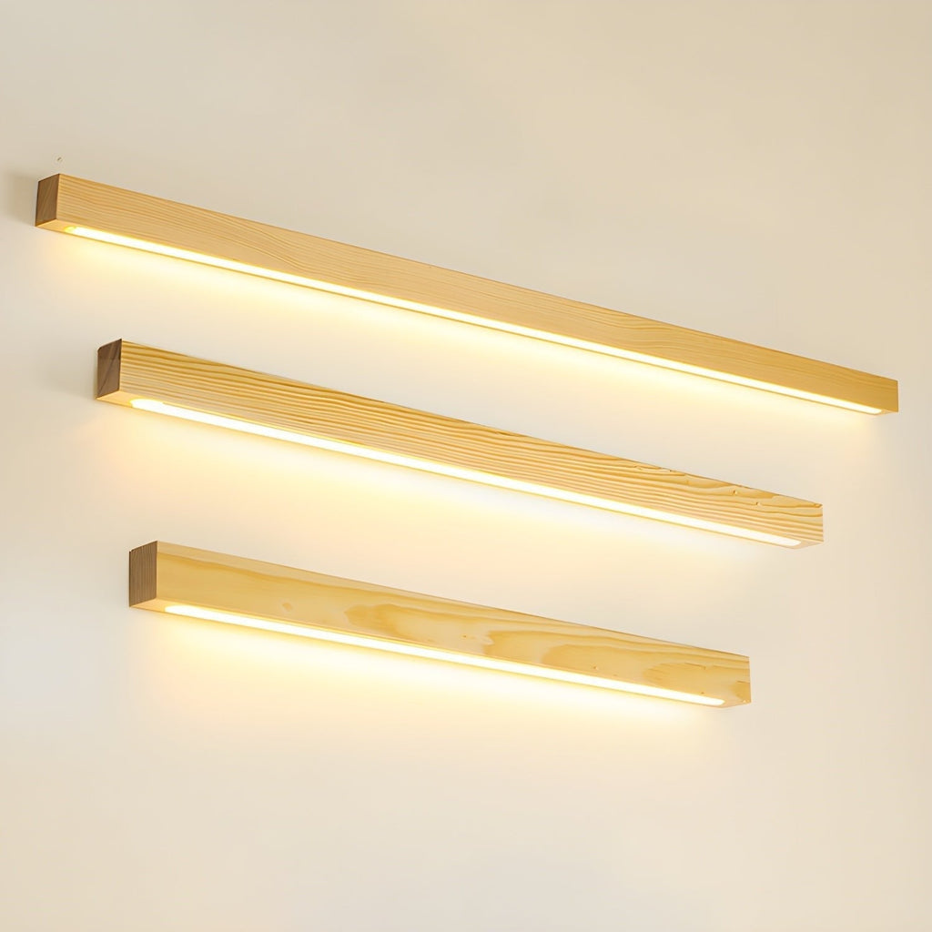 Lustra Applique Murale Linéaire Bois et LED Design Minimaliste - Neutralighting