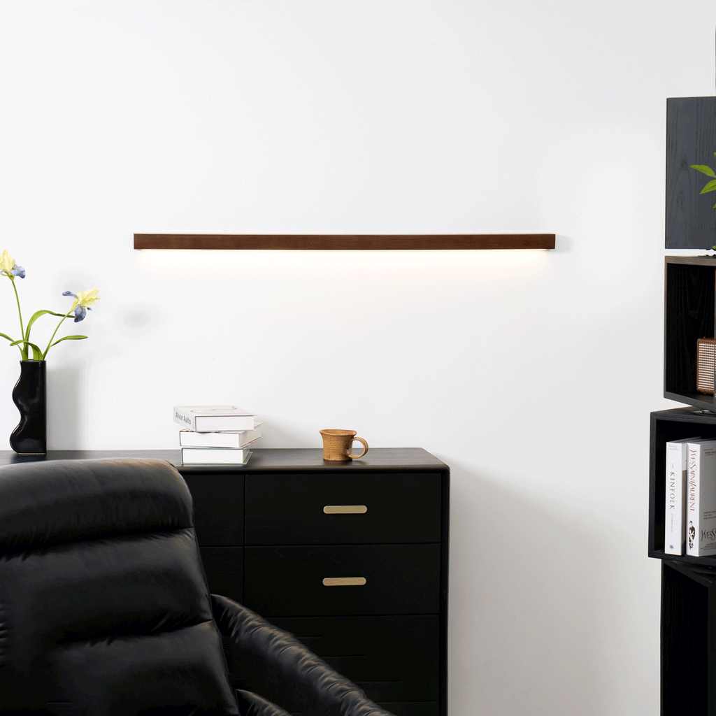 Lustra Applique Murale Linéaire Bois et LED Design Minimaliste - Neutralighting