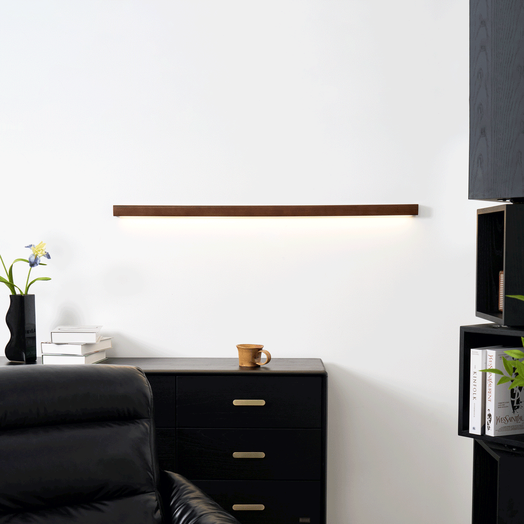 Lustra Applique Murale Linéaire Bois et LED Design Minimaliste - Neutralighting