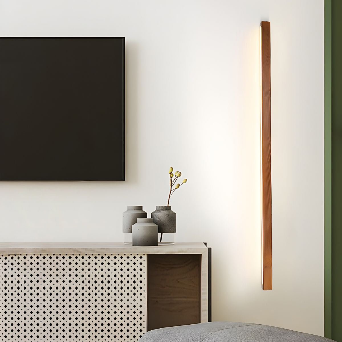 Lustra Applique Murale Linéaire Bois et LED Design Minimaliste - Neutralighting