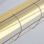 Industrial Linear Suspension Light Metal Glass | Integrated LED Ceiling Fixture | Modern Lighting for Kitchen Islands