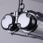 Industrial Linear Suspension Light Metal Glass | Integrated LED Ceiling Fixture | Modern Lighting for Kitchen Islands