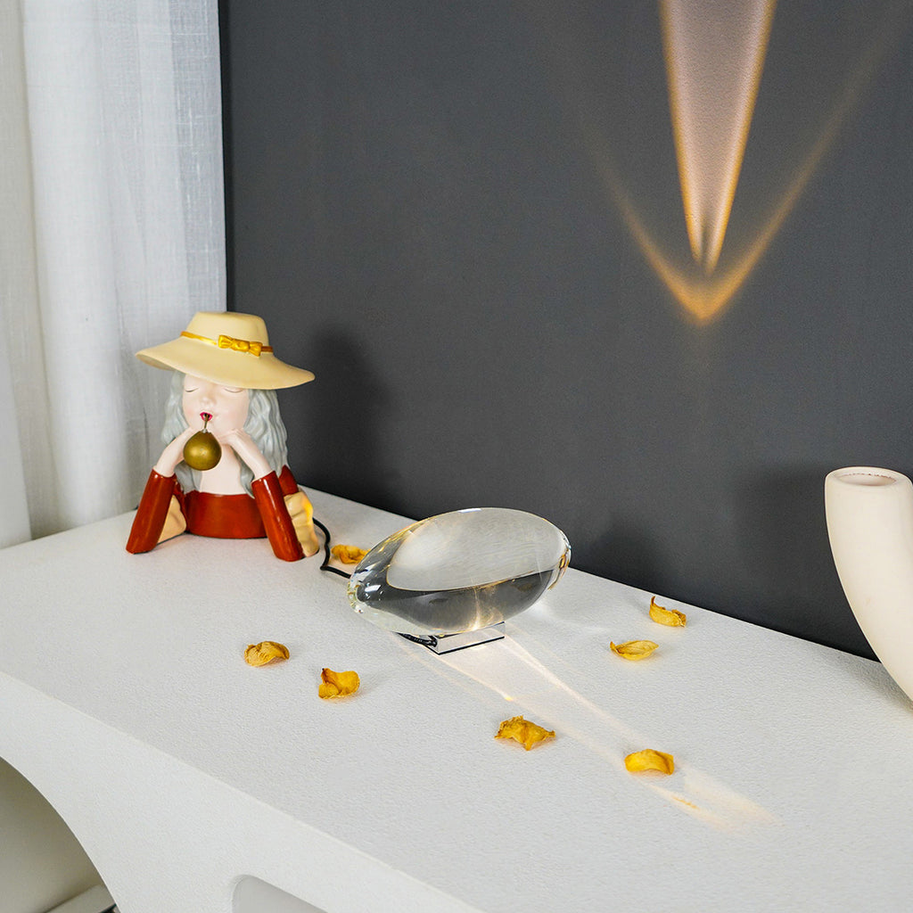 Crystal Table Lamp – Modern Minimalist Optical Light Projection Design