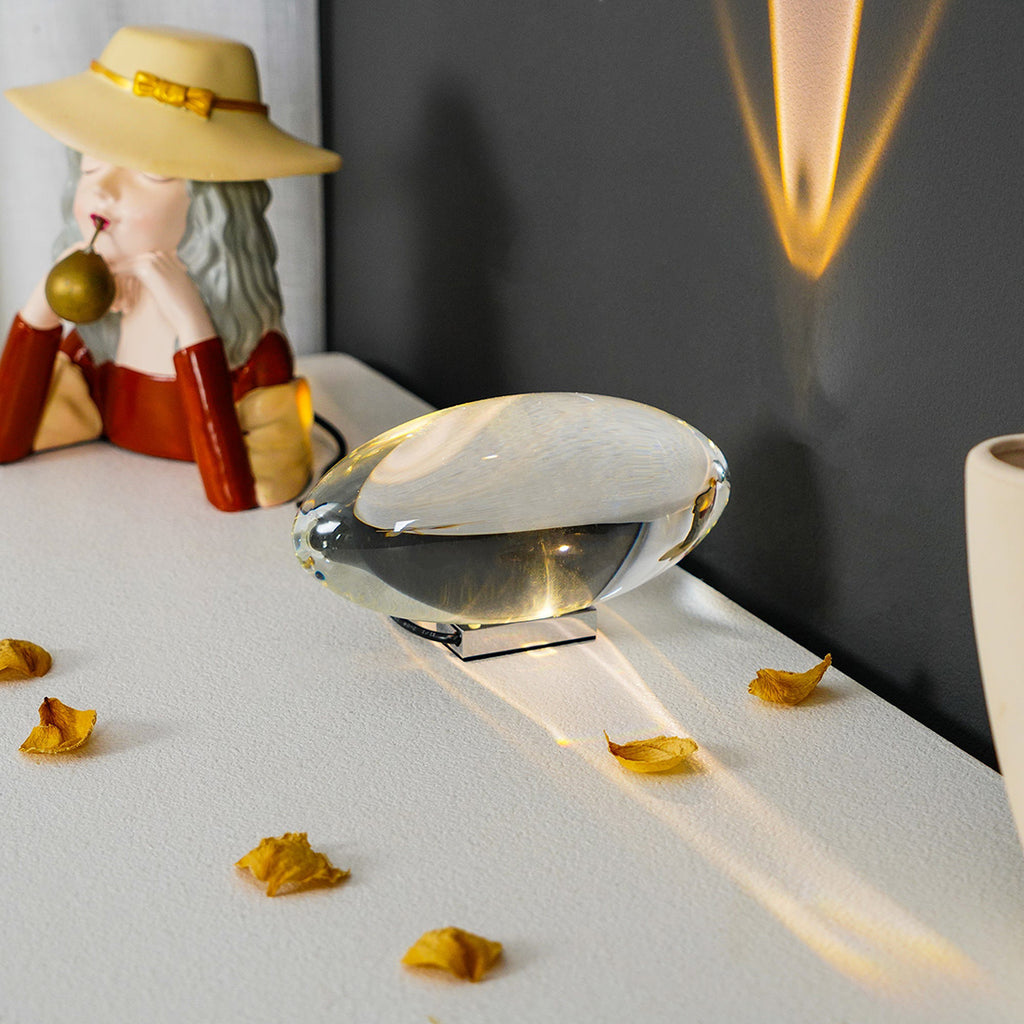 Crystal Table Lamp – Modern Minimalist Optical Light Projection Design