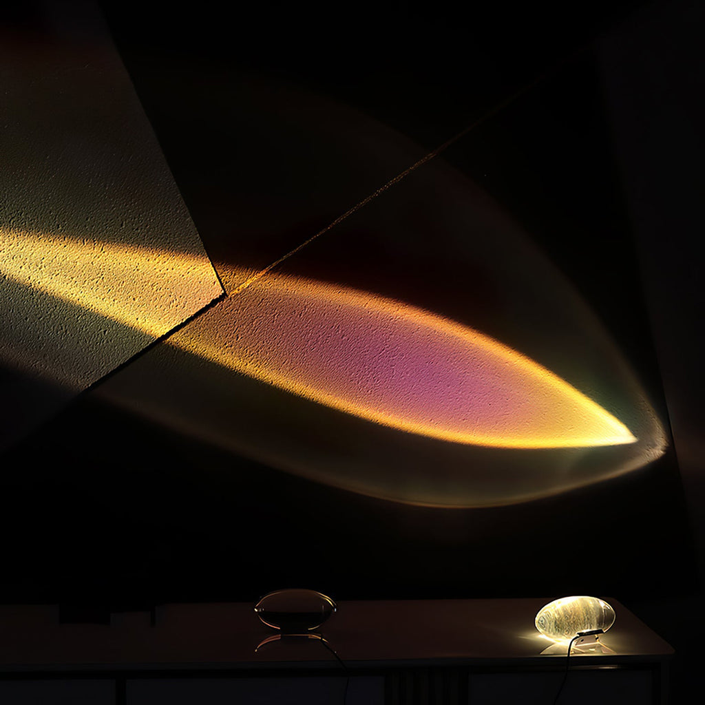 Crystal Table Lamp – Modern Minimalist Optical Light Projection Design