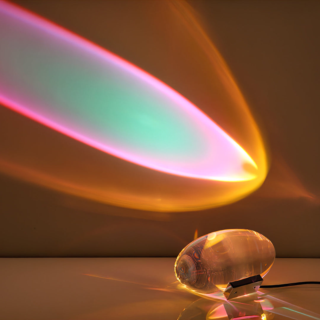 Crystal Table Lamp – Modern Minimalist Optical Light Projection Design