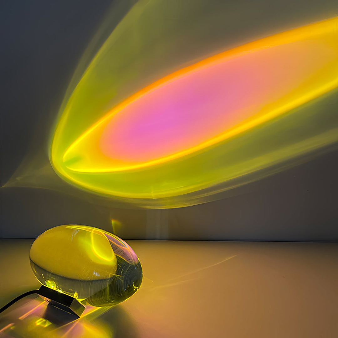 Crystal Table Lamp – Modern Minimalist Optical Light Projection Design