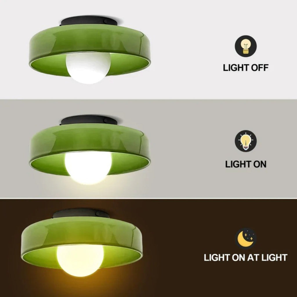 Round Metal Glass Light Fixture