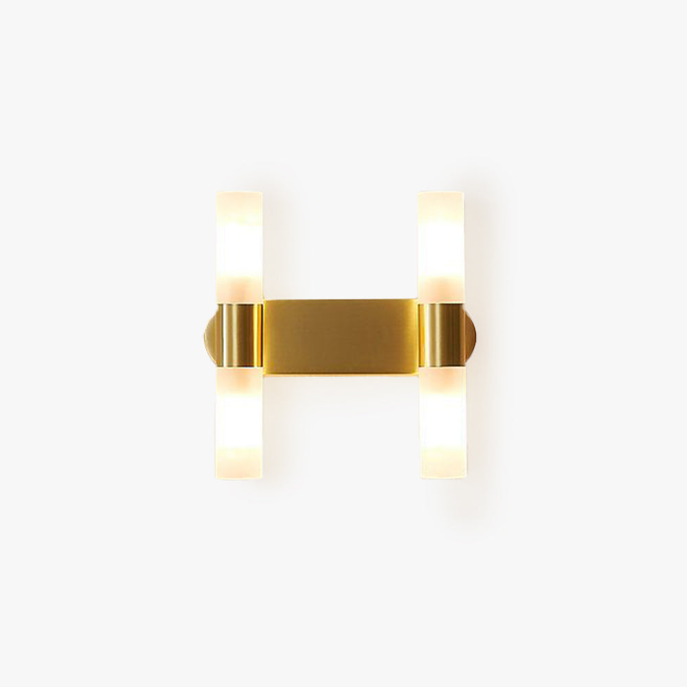 Tubular LED Wall Sconce Metal and Acrylic | Modern Rectangular Design | IP44 Rated for Bathroom and Living Room Lighting