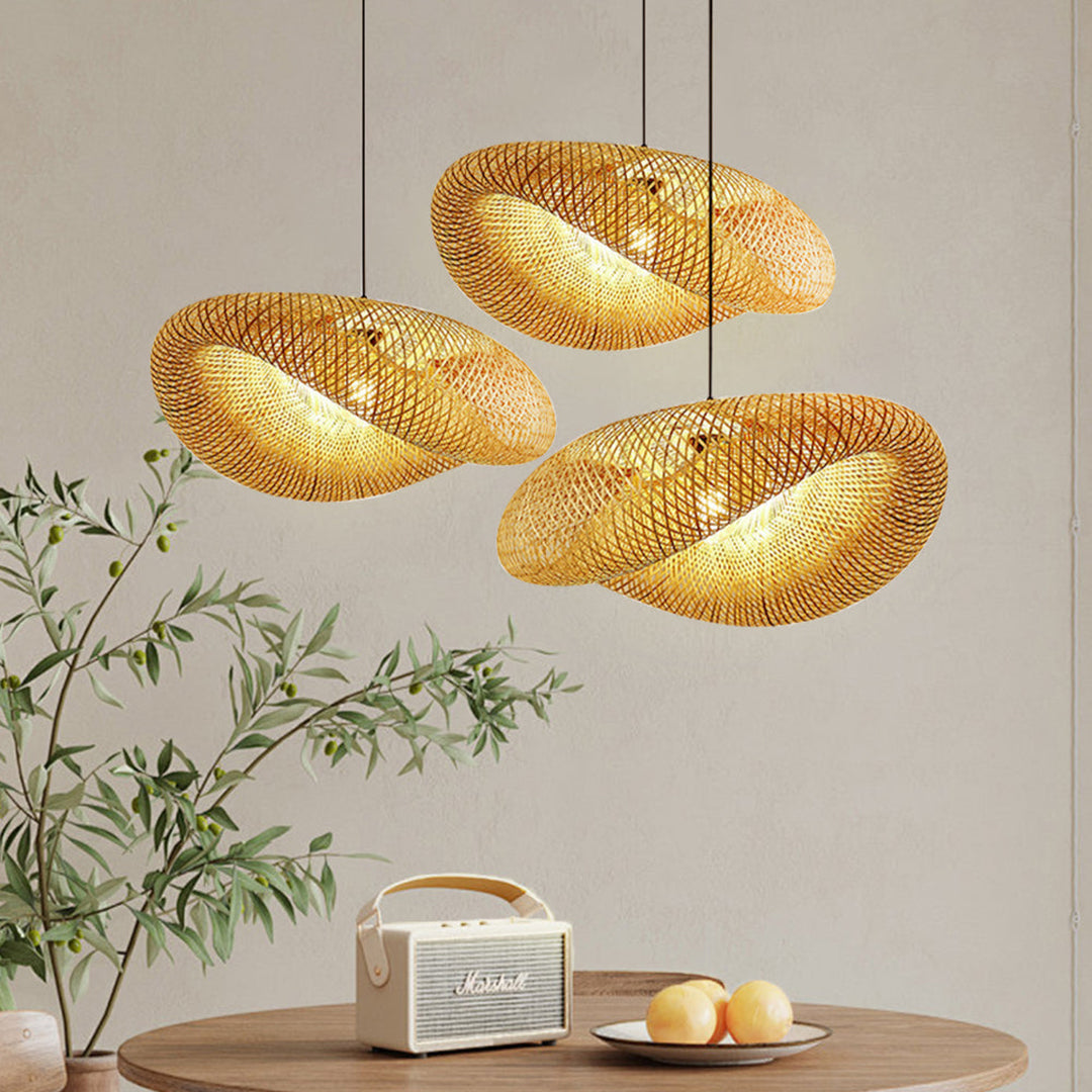 Natural Bamboo Pendant Lamp – Handwoven Texture With Sculptural Organic Form