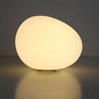 LED Night Light ABS Plastic Acrylic | Minimalist Pebble Shape | Soft Ambient Glow for Relaxing Bedside Illumination