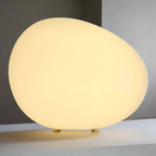 LED Night Light ABS Plastic Acrylic | Minimalist Pebble Shape | Soft Ambient Glow for Relaxing Bedside Illumination