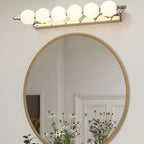 LED Vanity Mirror Light Stainless Steel | 360-Degree Illumination Globe Style | Shadow-Free Bathroom Wall Lighting