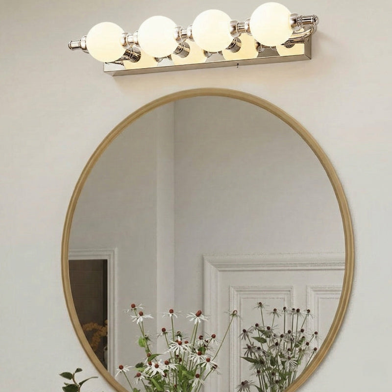 LED Vanity Mirror Light Stainless Steel | 360-Degree Illumination Globe Style | Shadow-Free Bathroom Wall Lighting