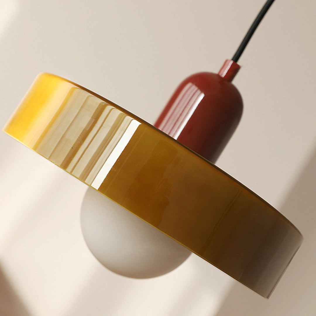 Colored Glass Pendant Lamp – Bauhaus Geometric Retro Modern Design