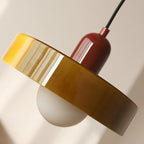 Triple Glass Pendant Lamp – Retro Inspired Colorful Dining Table Design