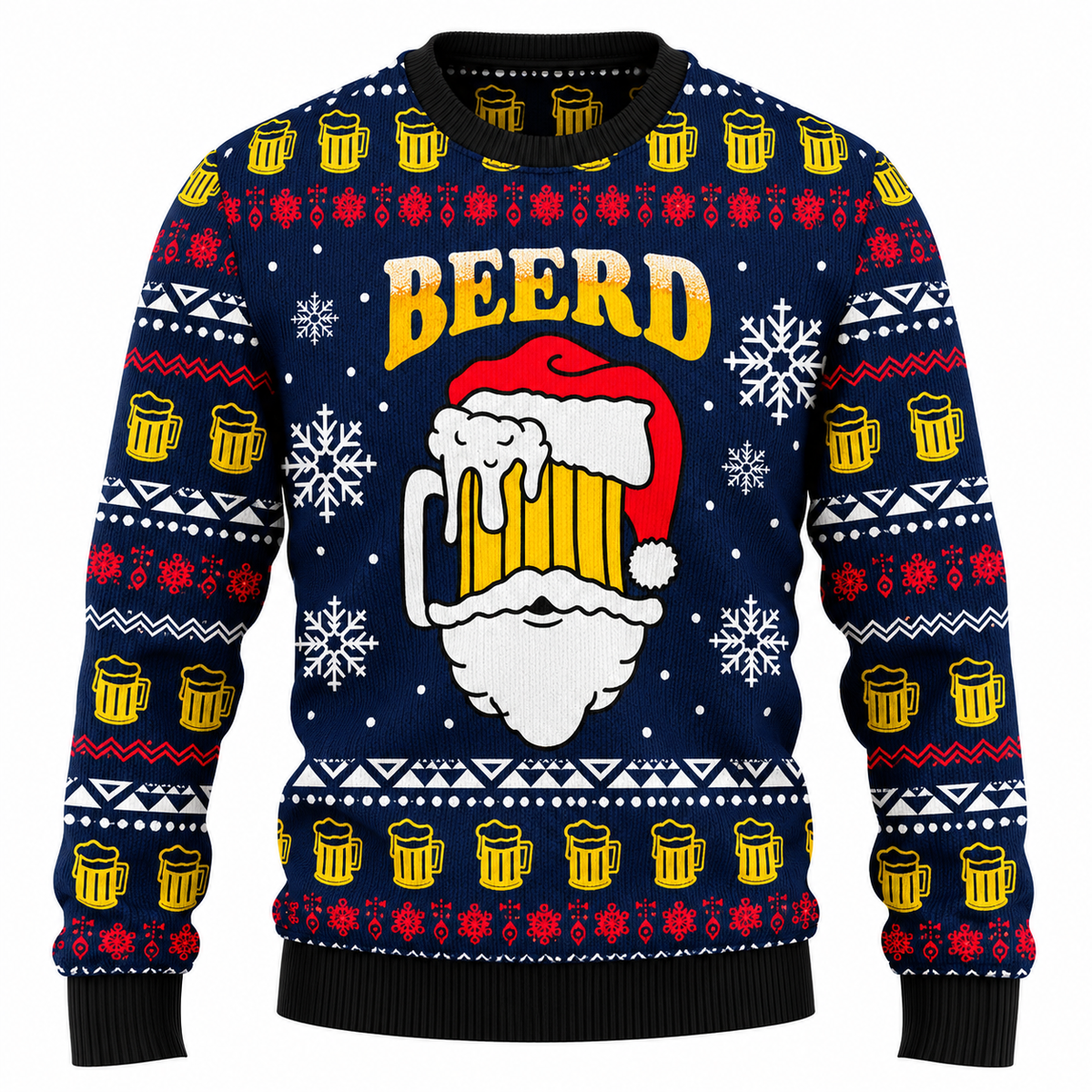 Men's Jingle Beers Christmas Sweater – Funny 3D Printed Unisex Holiday Pullover