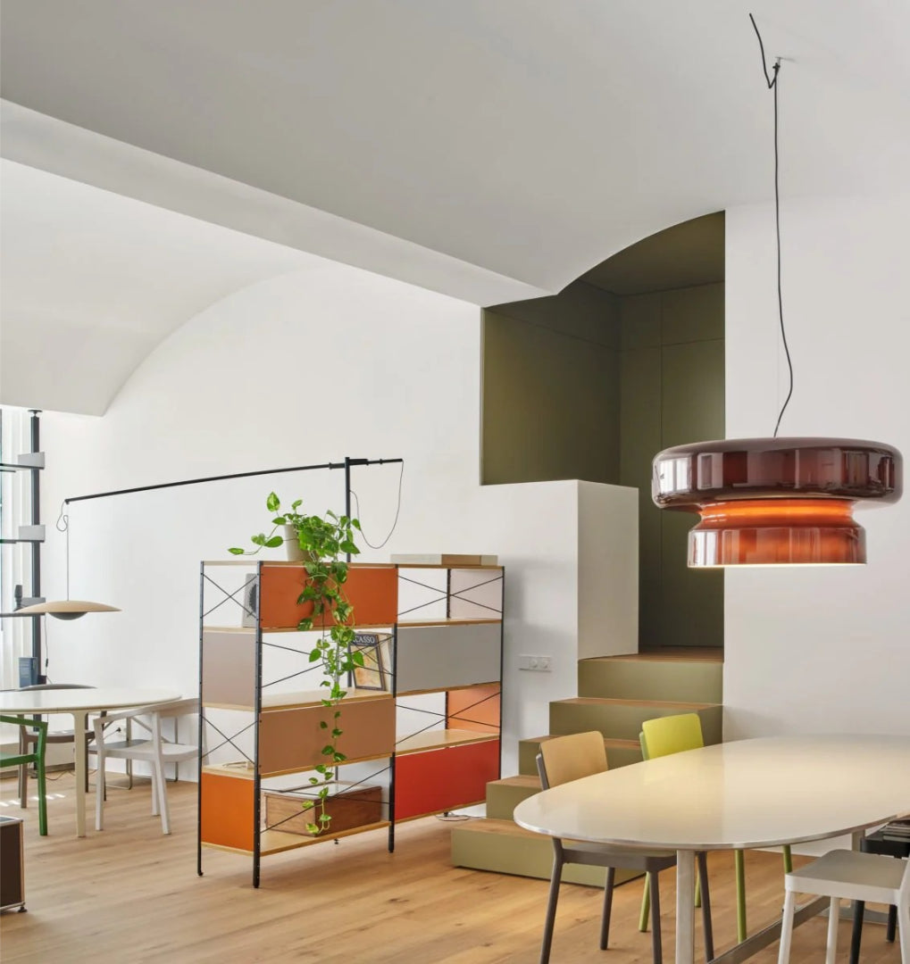 Modern Amber Glass Pendant Light