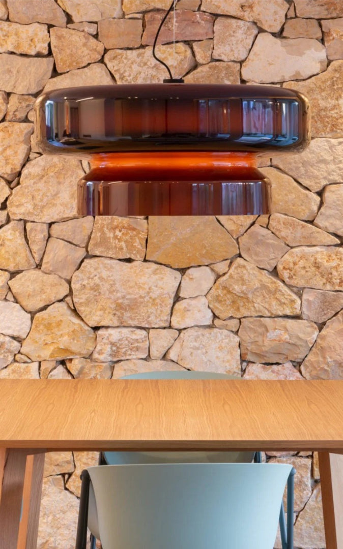 Modern Amber Glass Pendant Light