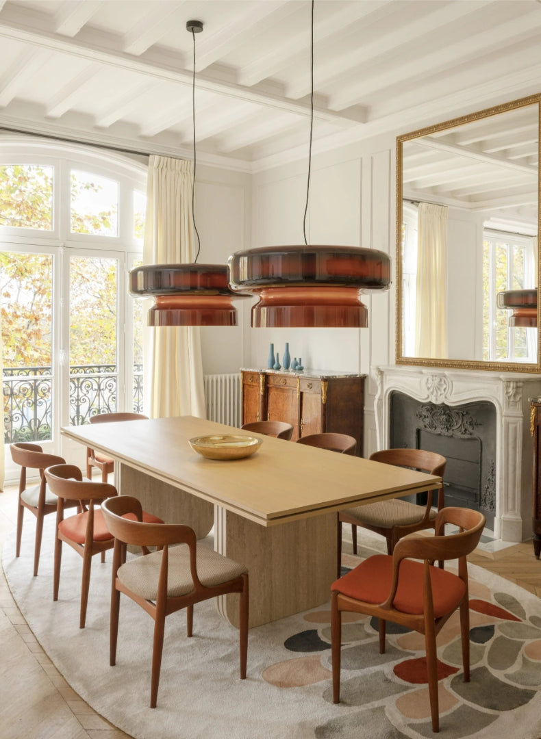 Modern Amber Glass Pendant Light