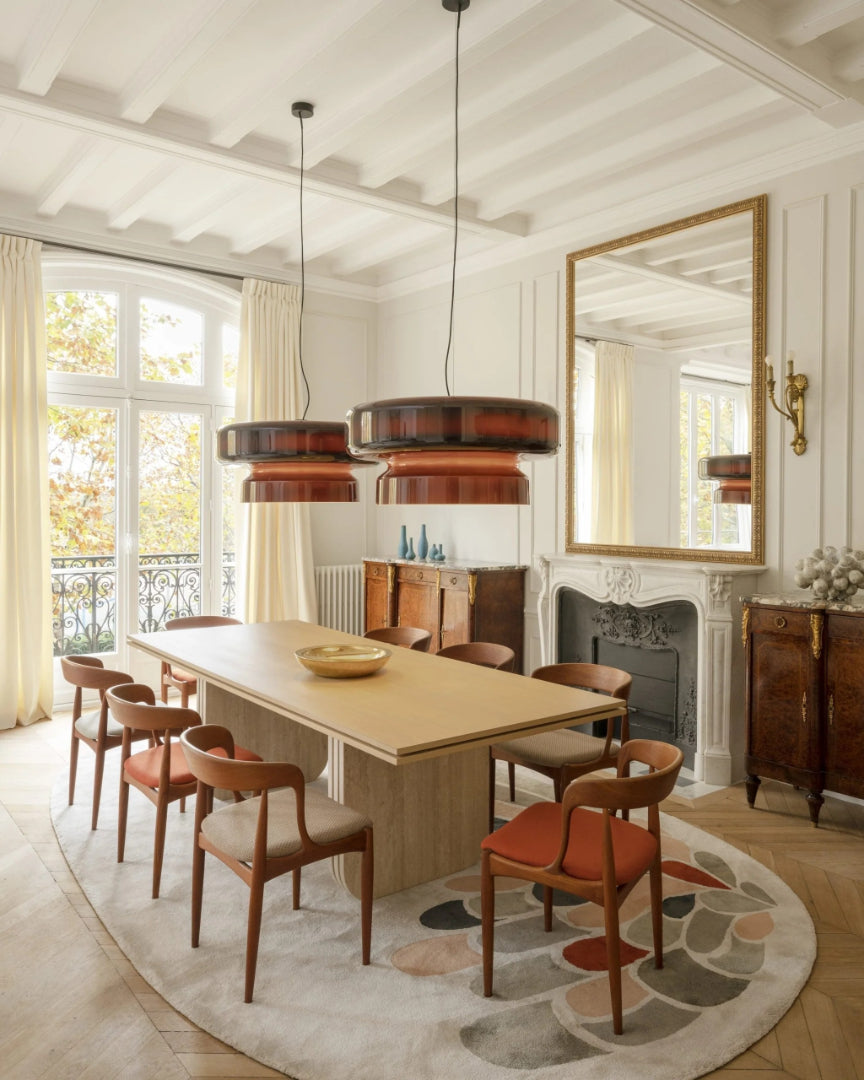Modern Amber Glass Pendant Light