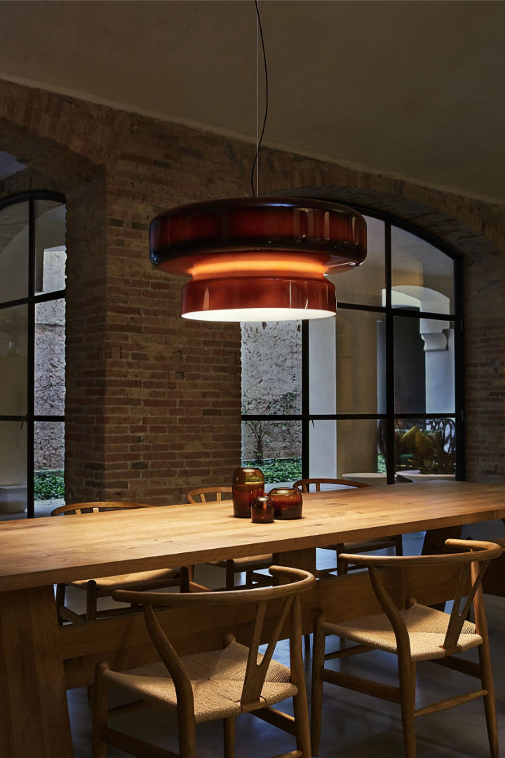 Modern Amber Glass Pendant Light
