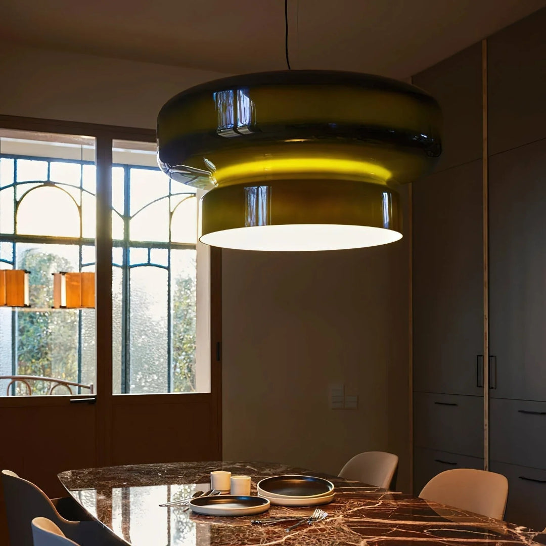 Modern Amber Glass Pendant Light