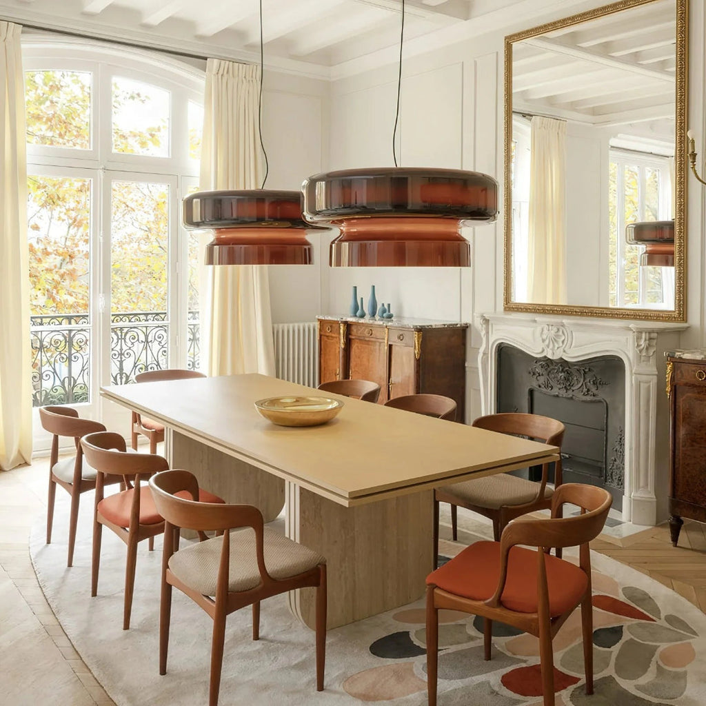 Modern Amber Glass Pendant Light