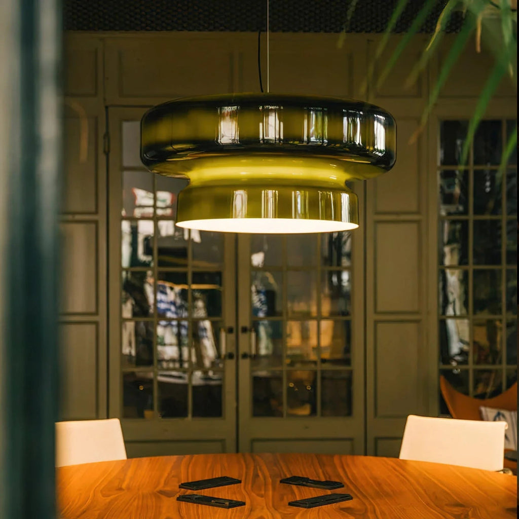 Modern Amber Glass Pendant Light