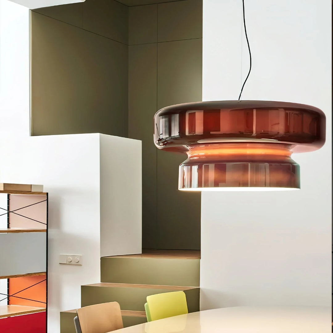 Modern Amber Glass Pendant Light
