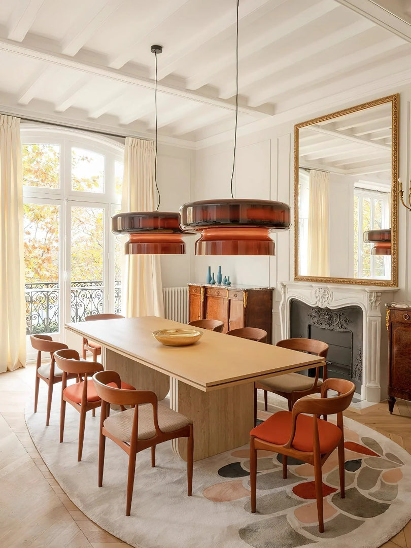 Modern Amber Glass Pendant Light
