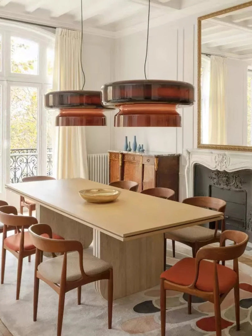 Modern Amber Glass Pendant Light