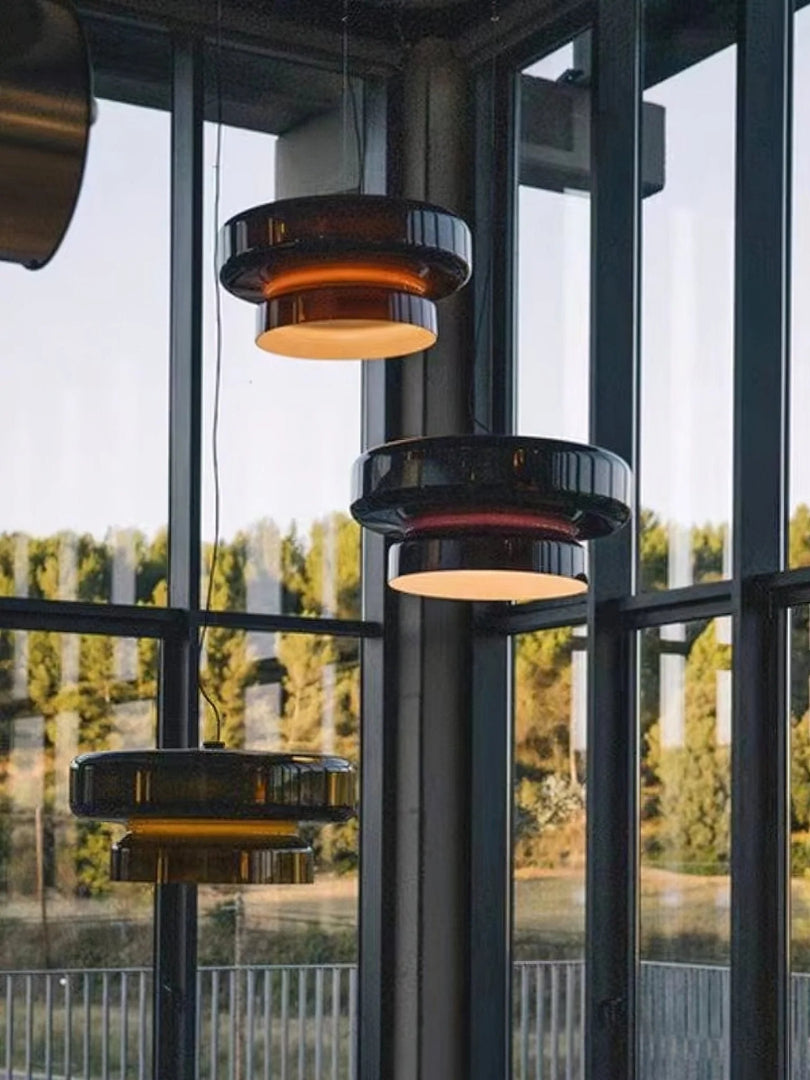 Modern Amber Glass Pendant Light