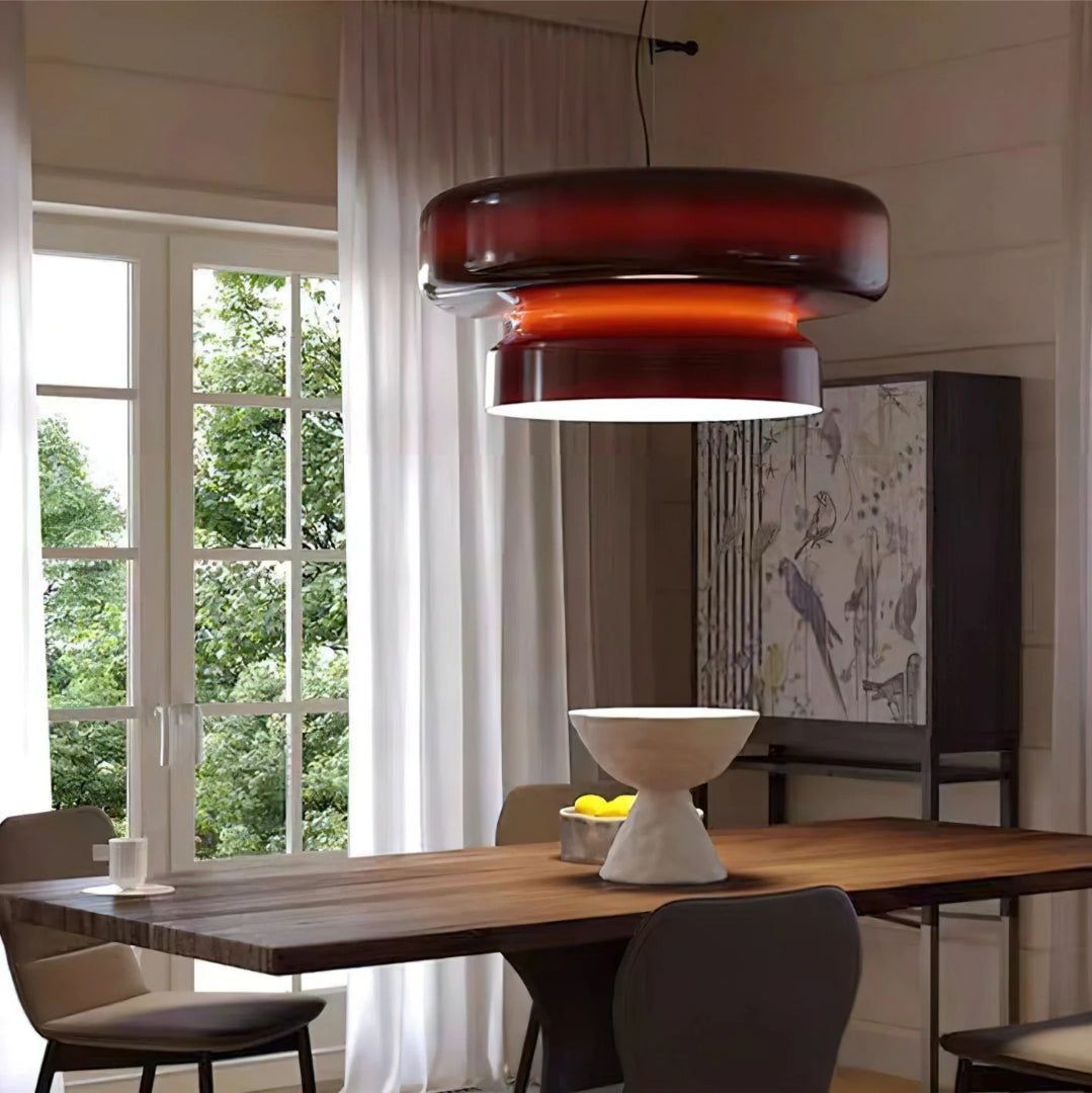 Modern Amber Glass Pendant Light
