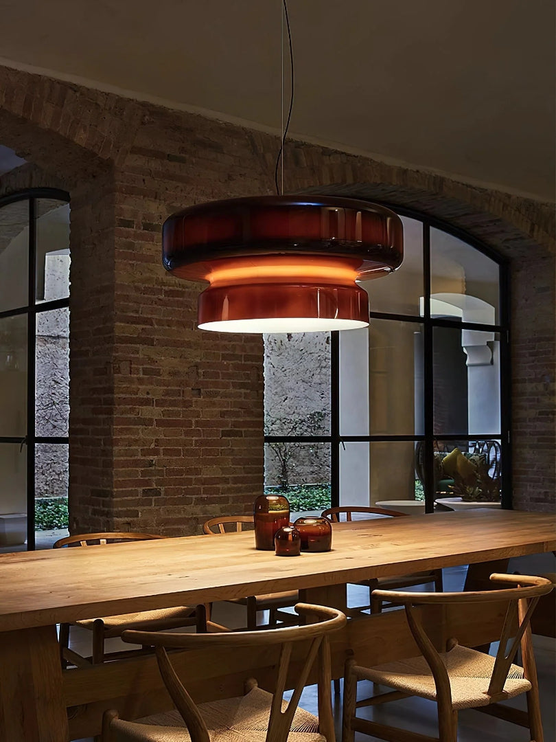 Modern Amber Glass Pendant Light