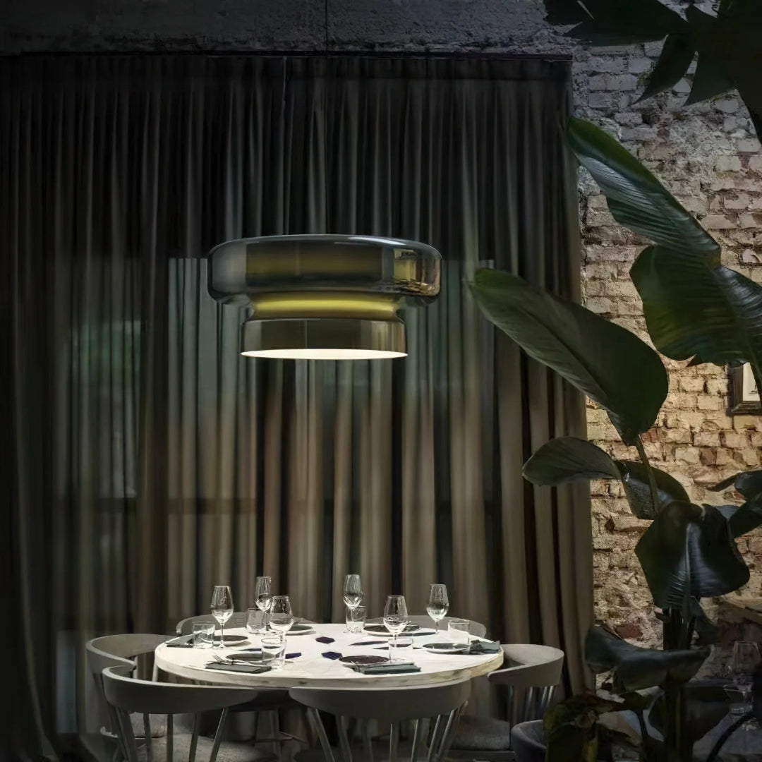 Modern Amber Glass Pendant Light