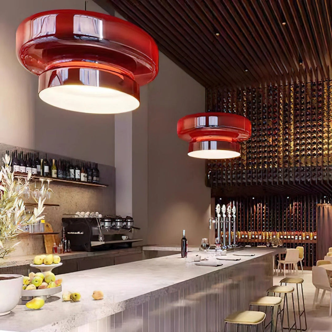 Modern Amber Glass Pendant Light