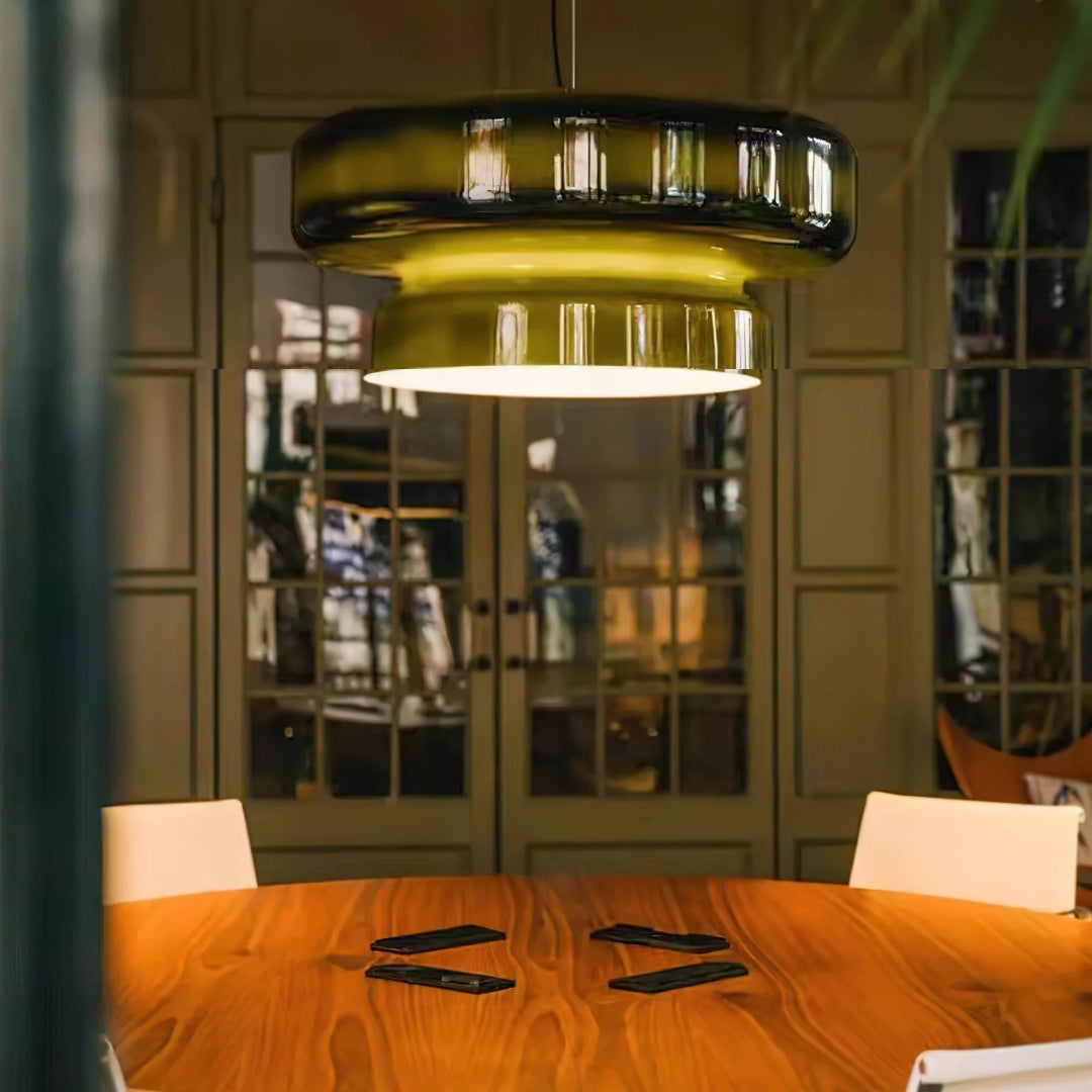 Modern Amber Glass Pendant Light
