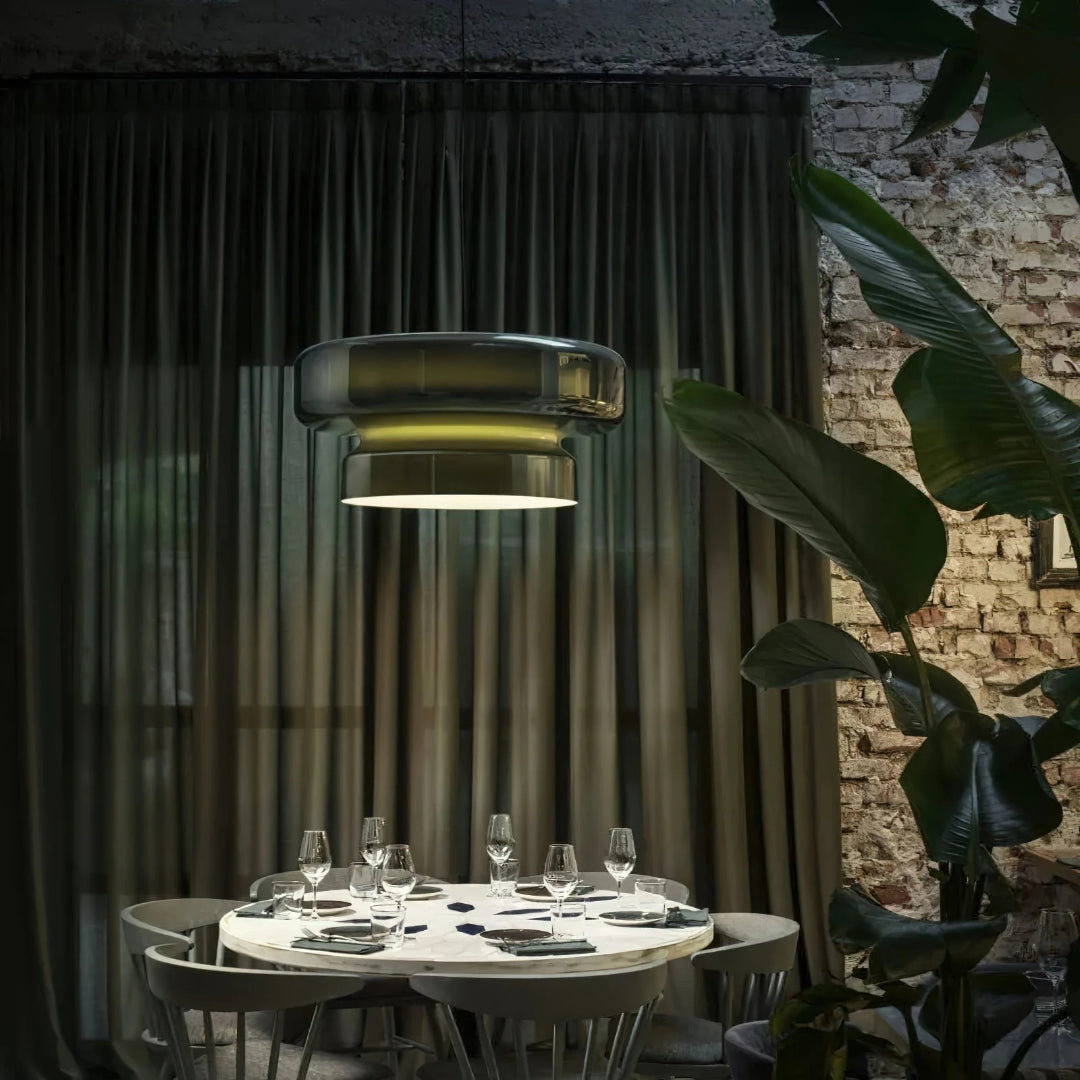 Modern Amber Glass Pendant Light