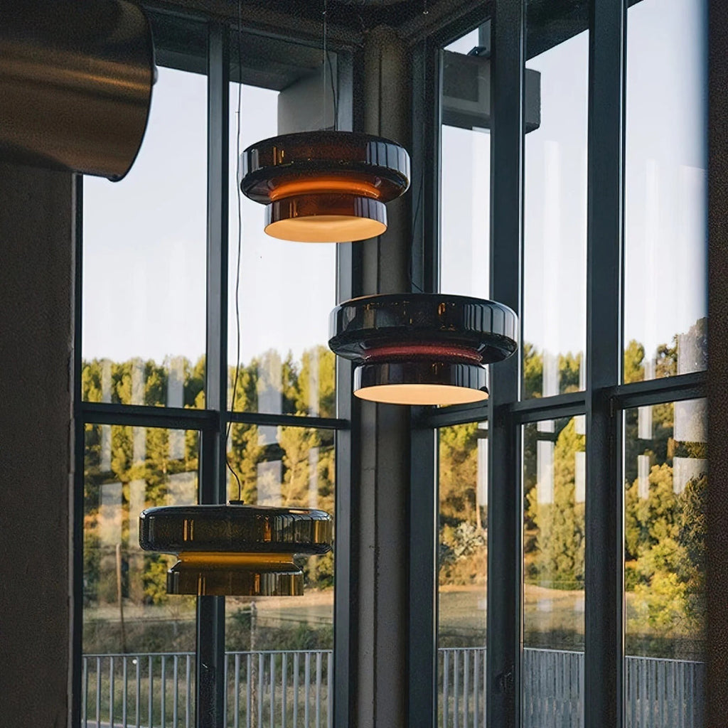 Modern Amber Glass Pendant Light