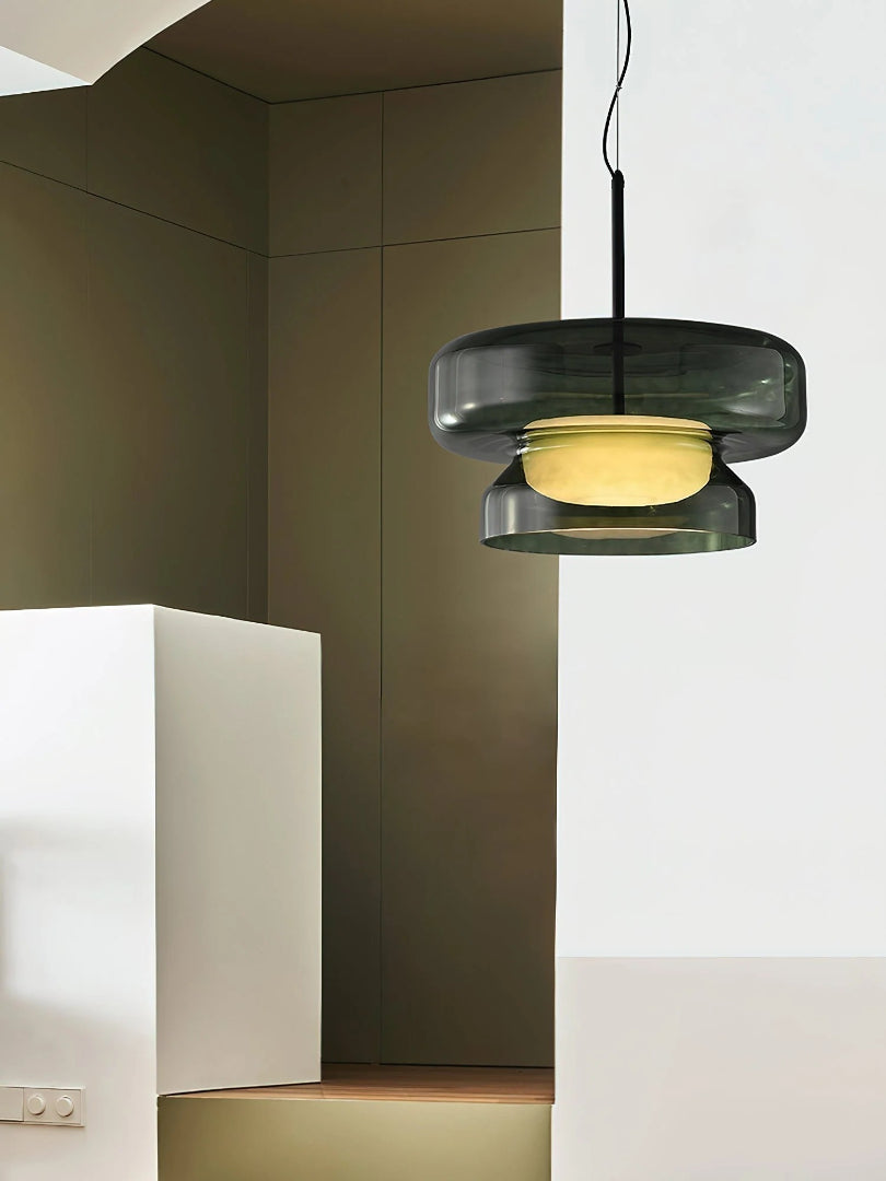 Modern Amber Glass Pendant Light