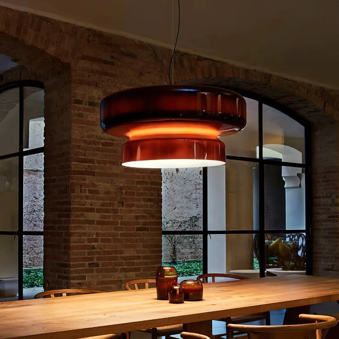 Modern Amber Glass Pendant Light