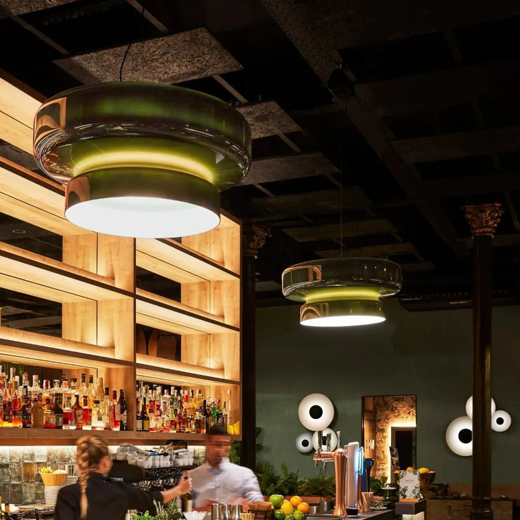 Modern Amber Glass Pendant Light